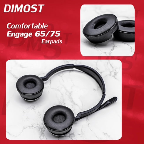 Engage 75 Replacement Ear Pads, Compatible with Engage 75 Headset - NOT for Engage 75 Convertible/Mono, Black