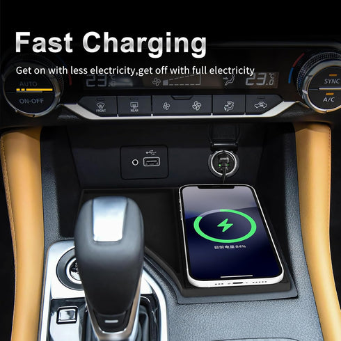 for Nissan Sylphy/Sentra 2020-2023 Wireless Phone Charging Pad, Silicone Material, 15W Adapter