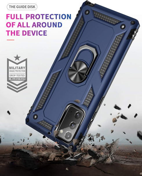 Samsung Galaxy Note 20 Case - Note20 5G Case with HD Screen Protectors, Military-Grade Metal Ring Holder Kickstand