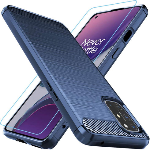 Osophter Case for Oneplus 8T, Shock-Absorption Flexible TPU Rubber Cover with Screen Protector