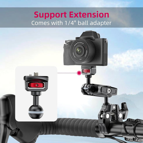 ULANZI Super Clamp Double Camera Clamp with 1/4" Adapter, Crab Plier Clip Bracket Mount for Photo Studio Light Stand
