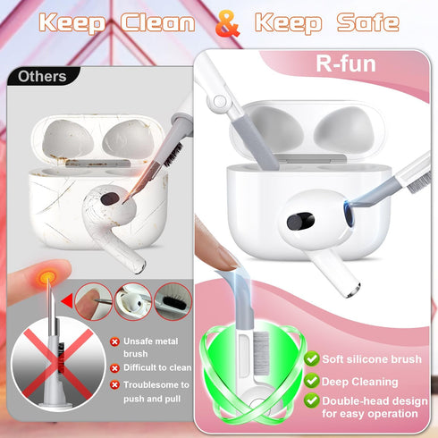 R-fun Charging Case Cover for AirPods 3rd Generation 2021, Full Drop Protection with Auto Pop-Up Lid Design