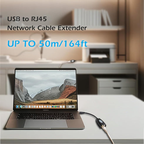 USB Extender Over RJ45 Cat 6/5/5e, Ethernet Splitter to USB Extension Up to 50m/164ft, Compatible with Computers, Phones, Mice, Keyboards, Disks, Printers, Cameras