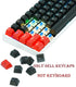 Fogruaden PBT Keycaps, Red and Black Keycaps 60 Percent, OEM Profile Custom Set for Cherry MX Switch Keyboard