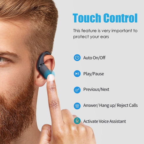 WixGear Sport Wireless Earbuds: Bluetooth 5.0, 30H playtime, touch control, sweat-proof, deep bass, charging case, mic.