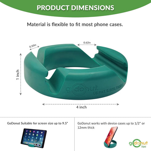 GoDonut Glazed Phone Stand - Portable Mount for Travel, Nightstand, Desk - Compatible with Tablet, iPhone & Most