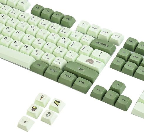 Guffercty kred GTSP XDA Profile Japanese Keycaps, 60 Percent PBT 122 Key Set for Cherry MX Covers (Matcha)