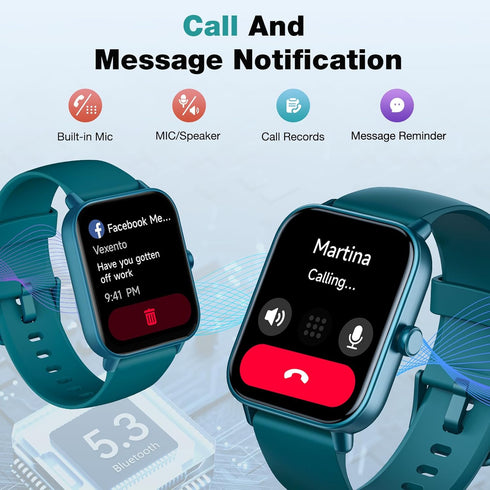 Fitpolo Smart Watch for Men Women, 1.8” Touchscreen, Bluetooth Call, Alexa Built-in, 24/7 Heart Rate, IP68 Waterproof