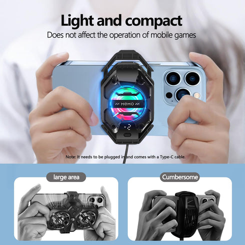 Stjiatu 27W Phone Cooler for Gaming, iPhone Cooling Fan with RGB LED Semiconductor Heatsink Cooling Case Enfriador para