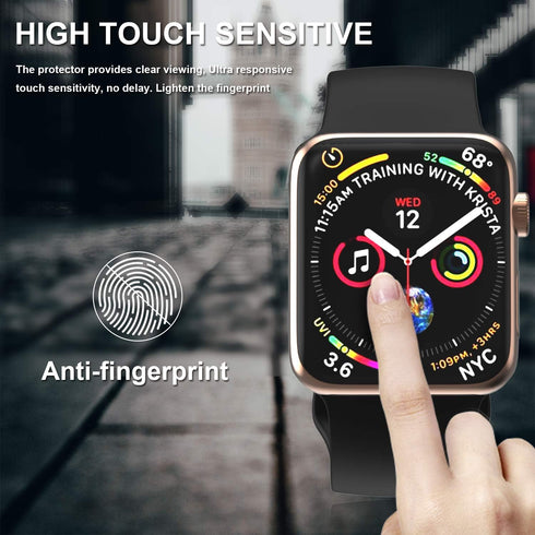 [2 Pack 44mm 3/SE 2/ 6//5/4, 3D 44mm Tempered Glass Screen Protector for Apple Watch SE Series Full Coverage [Easy