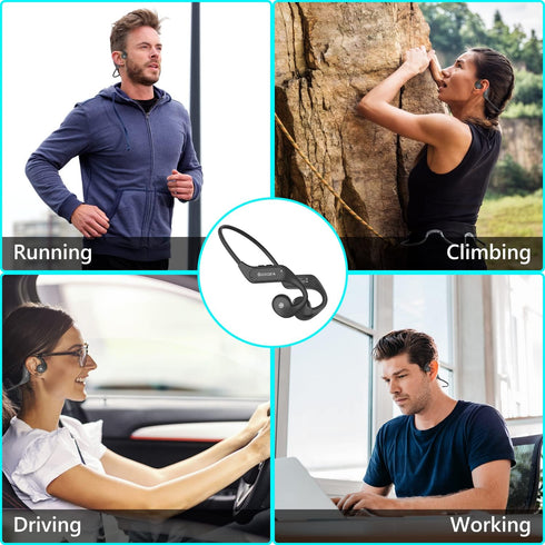 BANIGIPA Open Ear Headphones Wireless Bluetooth, Upgraded 5.3 with Microphone, Waterproof Wireless Headset for Running,