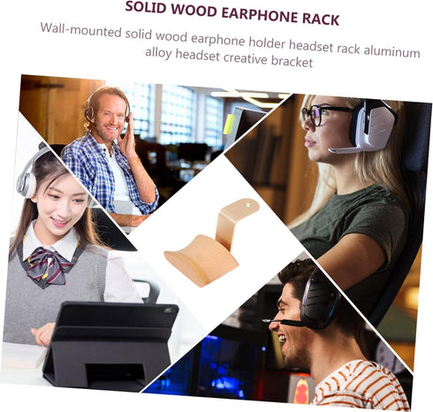 SUPVOX 1 Pc Solid Wood Headphone Stand, Desk Headset Holder, Headphone Rack, Storage Rack for Beech Accessories Earphone