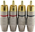 4Pcs RCA Plugs, Gold Plated Solderless Male Plug Screws, Audio Video in-Line Jack Cable Connector, 2 Black and 2 Red