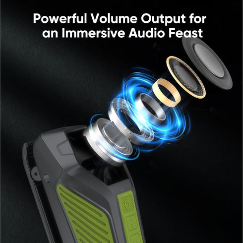 INGA Wearable Bluetooth Speaker, Mini Clip-on Portable Speaker with Light & Warning Lamp, Built-in Mic, Hands-Free
