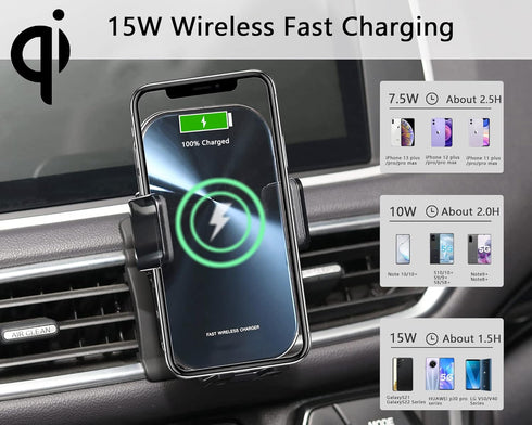 Wireless Car Charger for Honda Civic 2024-2022, Customized Wireless Charger Pad with Auto-Clamping, 15W Qi Fast Charging