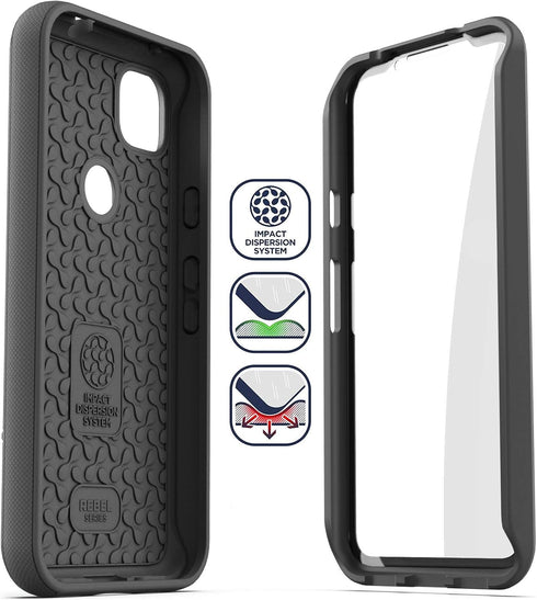 ENCASED Pixel 4a Case with Screen Protector, Rebel Shield Rugged Full Body Protective Cover for Google Pixel 4a - Black
