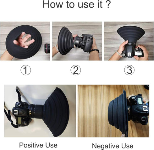 Camera Lens Hood, Collapsible Reversible Filter Thread Rubber Digital Lens Cap Shade