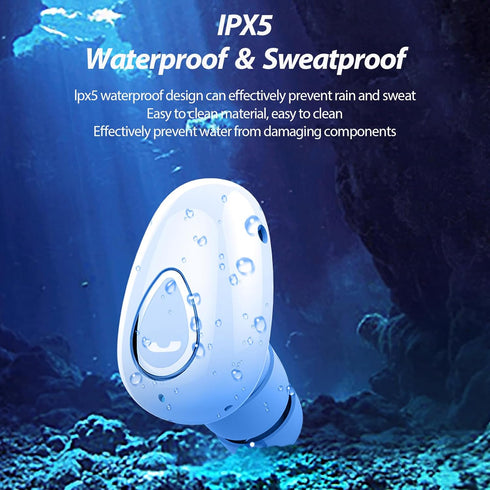 Wireless Mini Single Earbud - Invisible Bluetooth Headphones for Small Ear, Wireless Earpiece with Mic, Mini in-Ear