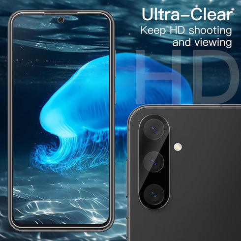 JETech 2-Pack Screen Protector for Samsung Galaxy S23 FE 6.4" - Tempered Glass, HD Clear, Fingerprint ID & Camera Lens