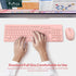 Rii Wireless Keyboard and Mouse Combo, Standard Office PC Keyboard with Optical Wireless Mice in Pink