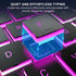 Wired Computer Keyboard, 7-Color Rainbow LED Backlit, Quiet Light Up Keyboard for Windows Mac PC Laptop