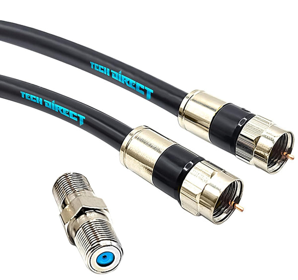 TechDirect RG6 Coaxial Cable - Made in USA for High Speed Internet, 4k