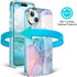 Stylish Full Body Shockproof Protective Rugged TPU Case for iPhone 15, Lightweight for Women/Girls