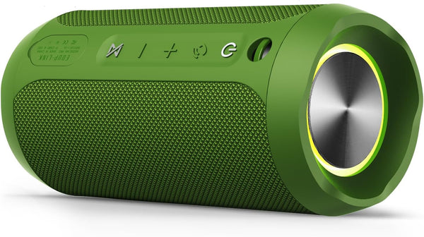 EDUPLINK Bluetooth Speaker, Portable Waterproof IPX7 Speaker, TWS Pairing Stereo, Long Playtime for Home & Travel, Green