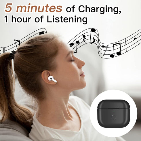 Wireless Charging Case Replacement for AirPod 3rd Generation, Bluetooth Pairing Sync Button, Black (No Earbuds)
