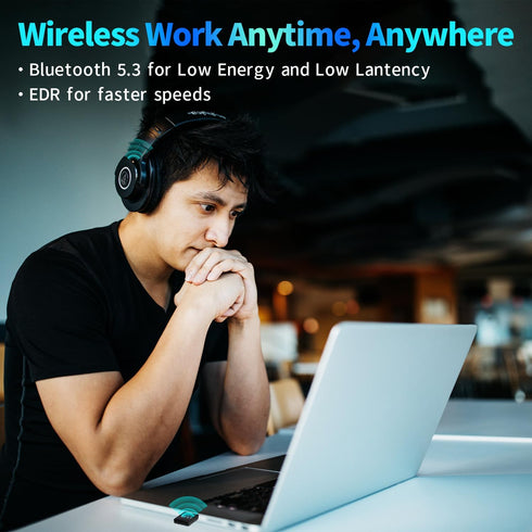 Latest Bluetooth 5.3 Adapter for PC Desktop, 20M Wireless Transmitter Dongle for Windows 11/10/8.1 Computer Laptop