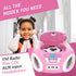 KLIM Candy Kids Portable CD Player, New Version 2024, FM Radio, Batteries Included, Cute Pink Boombox for Kids