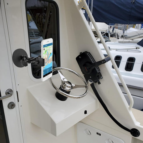 Magnetic Phone Holder, Heavy Duty Mount for Truck/Tractor/Forklift, Fits 3.5~7.5" Smartphones, 360° Adjustable Arm