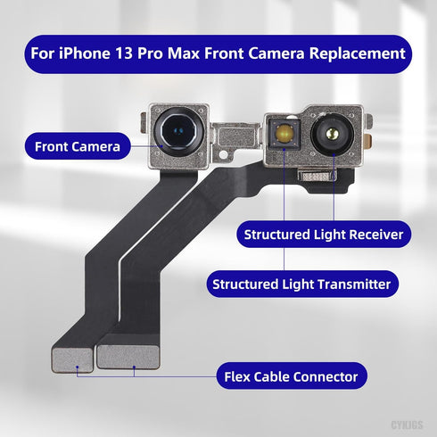 iPhone 13 Pro Max Front Camera Replacement OEM - New 12MP Lens Module with Repair Fix Tools Kit A2641 A2643 A2644