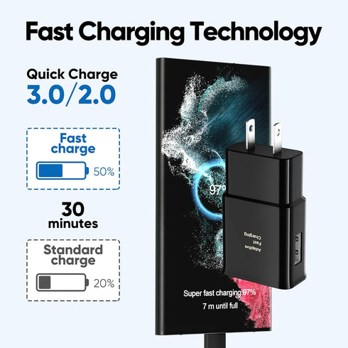 Type C Charger Fast Charging 10FT, USB C Android Phone Charger Cable for Samsung Galaxy S22/S22+/S22 Ultra /S21/S21+/S20/S20+/S10/S10+/S10e/S9/S9+/S8/S8Plus/Edge/Active/Note 8/9/10/20