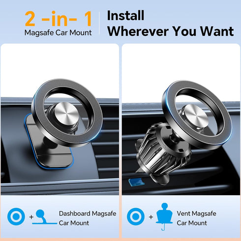 for Magsafe Car Mount?20 Strong Magnets?Magnetic Phone Holder for Car Dashboard?360° Rotation?Air Vent Car Phone Holder Mount Dash Phone Holders for Your Car Fit iPhone 15 14 13 12 Pro Max Plus Max