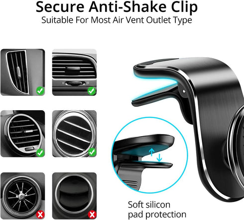Magnetic Phone Mount for Car Vent, Strong Magnet Cell Phone Holder, 360° Rotation Magnetic Car Phone Holder Mount for