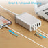 Desktop 5 Port USB Wall Charger 40W 8A, USB Hub Charging Station for Multiple Devices, Portable Multi Port USB Charger