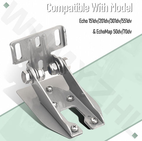 Heavy Duty Transom Mount with Spray Shield Compatible with Garmin Echo/EchoMap/GPSMAP/GT 4pin/8pin/12pin Transducer