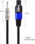 Cable Matters Premium Braided 12AWG 1/4 Inch TS to Speaker Cable 6 ft for Speakon NL4FC Port