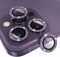 Choiche Bling Camera Lens Protector for iPhone 14 Pro/Pro Max, 9H Tempered Glass, Glitter-Purple, Metal Ring Decor.
