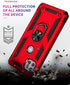 Military Grade Drop Impact Moto One 5G Ace Case, Red Heavy Duty Shockproof Armor with 360 Metal Rotating Ring Kickstand