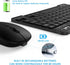 Ultra-Slim Small Bluetooth Keyboard and Mouse Combo, Portable Rechargeable Wireless Keyboard for Android Tablet, Black