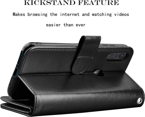 Njjex for Moto E Case 2020, Luxury PU Leather Wallet Case 6.2" with 9 Card Slots, Detachable Kickstand
