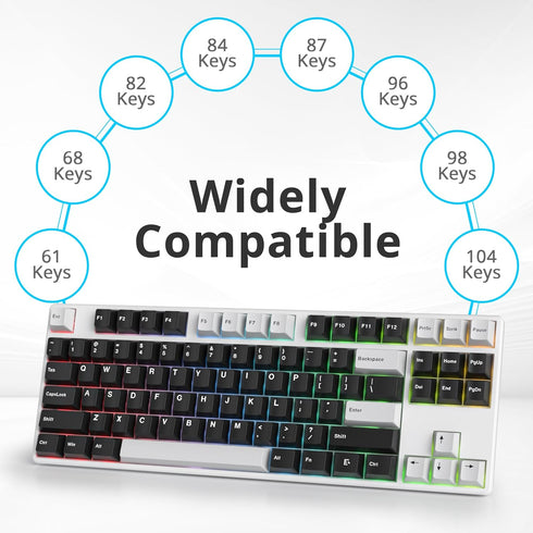 GTSP 168-keys PBT Keycaps, Cherry Profile 75 Percent with 6U 7U Spacebar for US Layout Cherry MX Switches