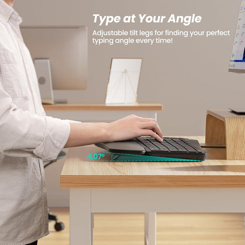 Nulea RT05C Wired Ergonomic Keyboard, Split Keyboard with Cushioned Wrist Rest, USB Corded for Windows/Mac