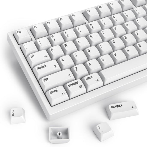 Guffercty kred 128 Keys Minimalist White Keycaps, XDA Profile Dye-sub PBT Keyboard Caps for 60% 65% 75% 96% Mechanical