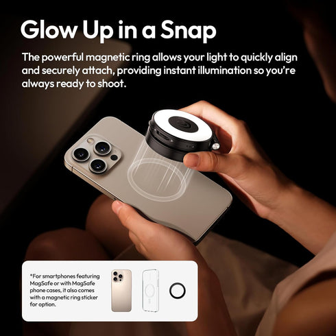 ULANZI LM23 360 Magnetic Selfie Light, Upgraded Phone Selfie Ring Light for iPhone Magsafe, LED Phone Beauty Fill