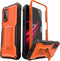 ExoGuard Case for T-Mobile REVVL V Plus 5G, Rubber Shockproof Full-Body Cover with Built-in Screen Protector - Orange