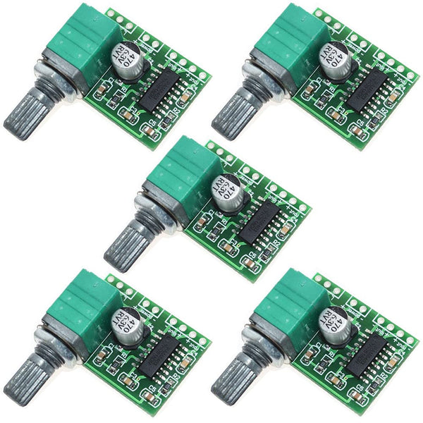 5pcs Mini PAM8403 DC 5V 2 Channel USB Digital Power Amplifier Board Module, 2 * 3W Volume Control