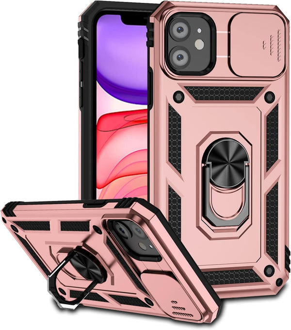 Hitaoyou iPhone 11 Case - Compatible with Camera Cover & Kickstand, Military Grade Shockproof Heavy Duty Protective